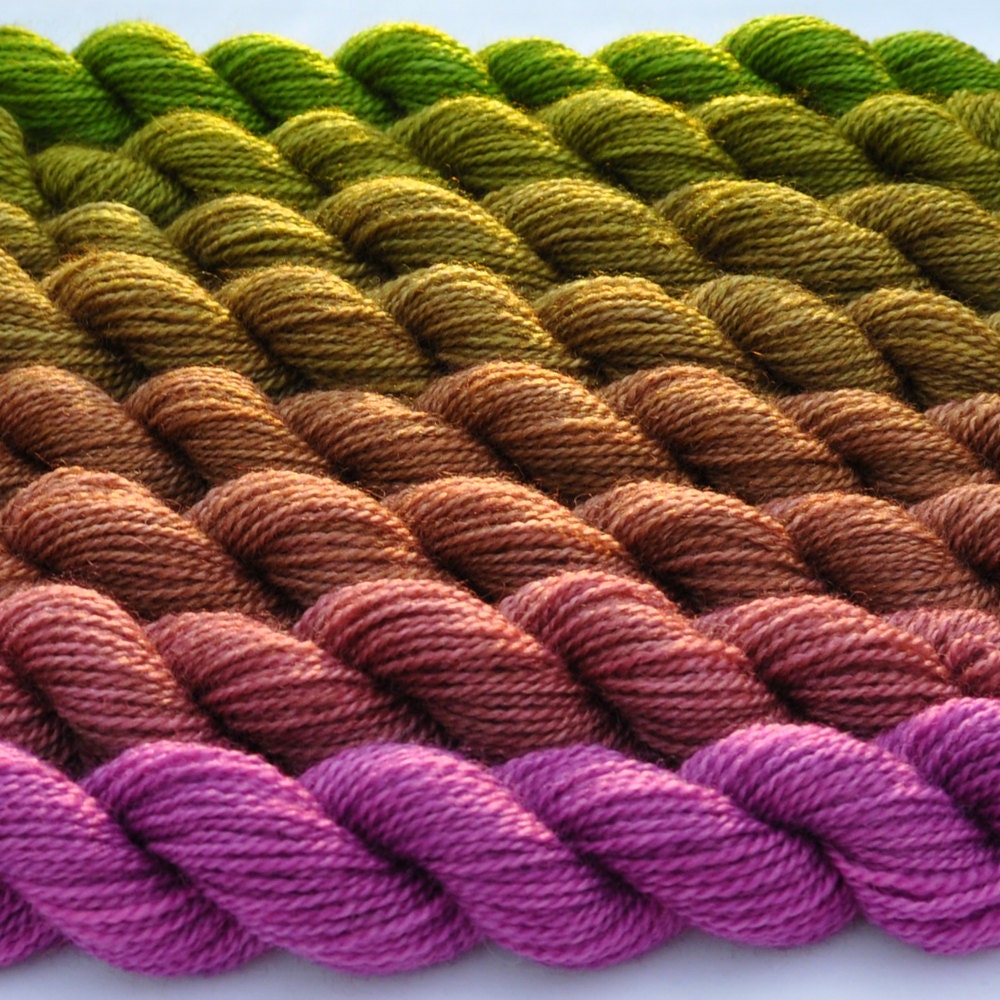Orchid to Botanical Green Color Bridge Yarn Set
