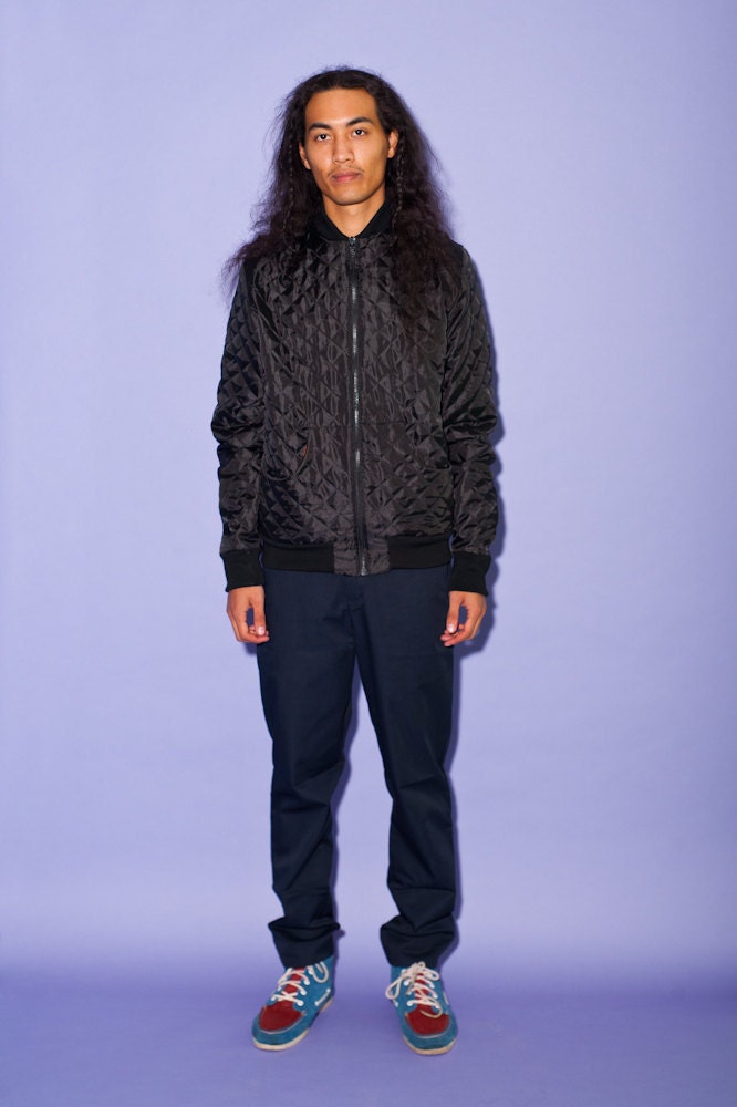Mens Quilted Bomber Jacket