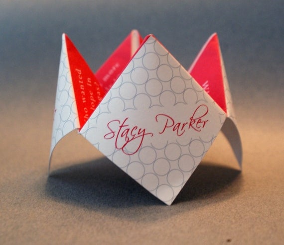 Wedding Favor, Cootie Catcher, Decoration, Invitation, Program, Personalized, Party, Origami, DIY, Menu, Custom, Birthday, Chatter Box