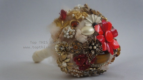Vintage Brooch Bouquet - CUSTOM Made to Order - Medium
