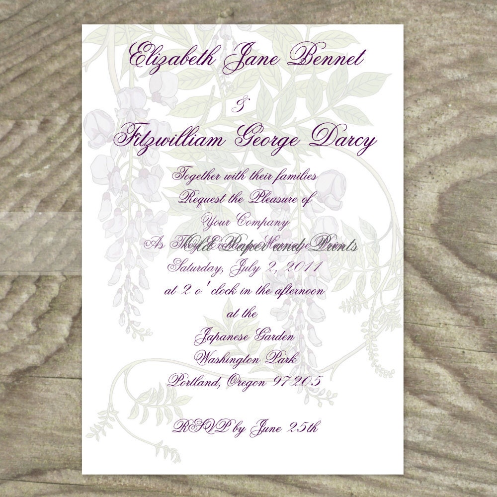 wisteria wedding invitations