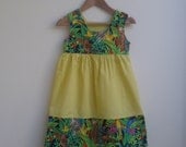 retro/vintage day dress, wild world jungle print, size 3-4T