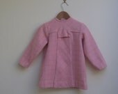 vintage pure wool tunic dress, 1950s louise betty, size 2T