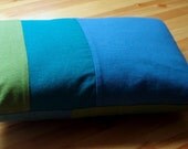 Color Block Pillow Cover - Blue, Green, and Teal - 12 x 16