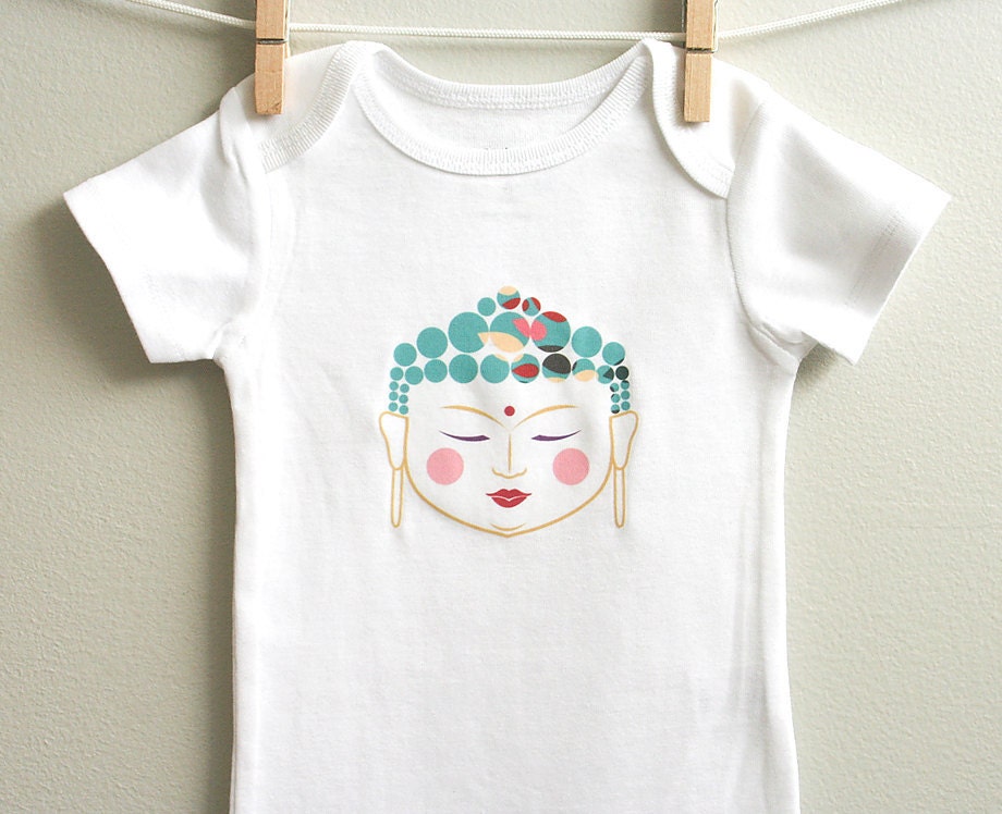 Baby girl clothes, sweet buddha. Short or long sleeve. Your choice of size.