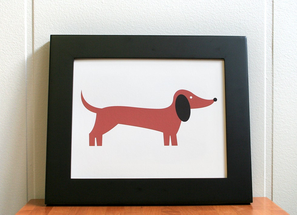 Dachshund print. 8" x 10"
