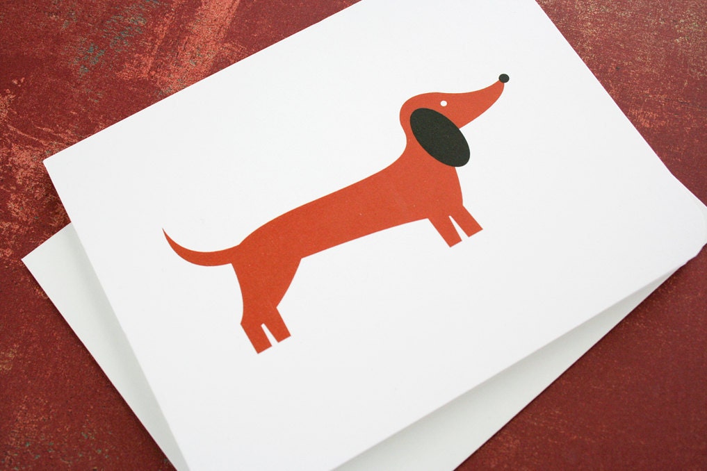 Dachshund note card sets. (set of 6) Blank for own personal message.