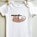 Baby clothes, baby boy or baby girl onesies, sloth, cute and adorable. Short or long sleeve. Your choice of size.