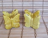 Vintage Butterfly Macrame Beads, Ceramic Butterfly Craft Beads