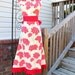 1950's Style Dress, Retro Dress, Red Dress, Peony Flower Dress,Women's Ruffle Dress, Bridesmaid Dress XS, S, M, L, XL, XXL, 3X