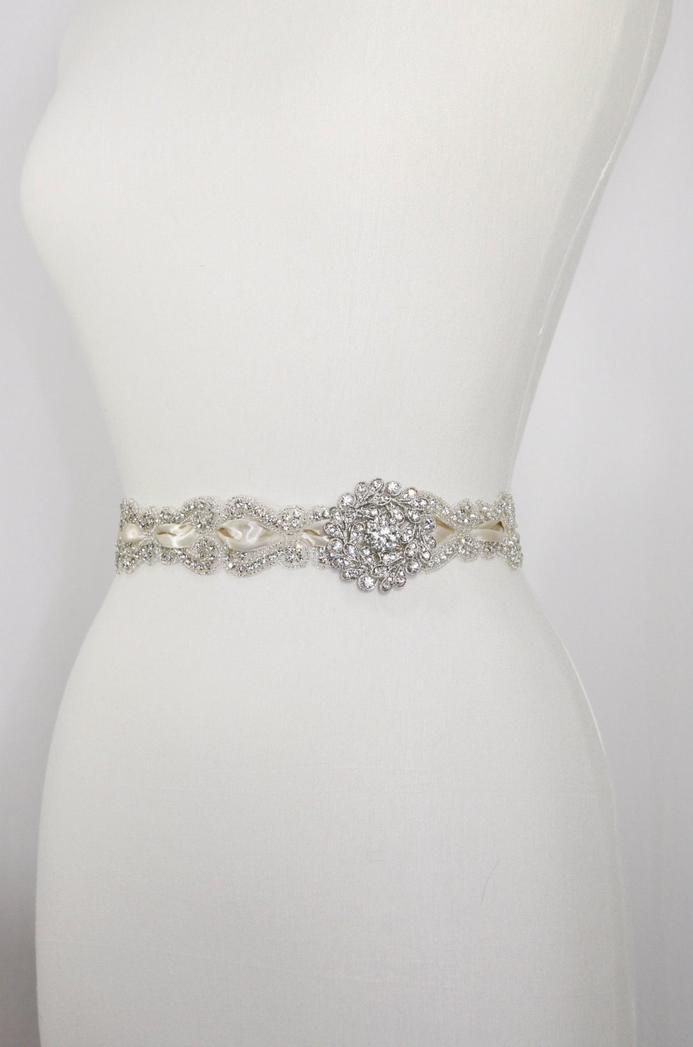 Vintage  L'Amour  bridal sash, wedding sash belt