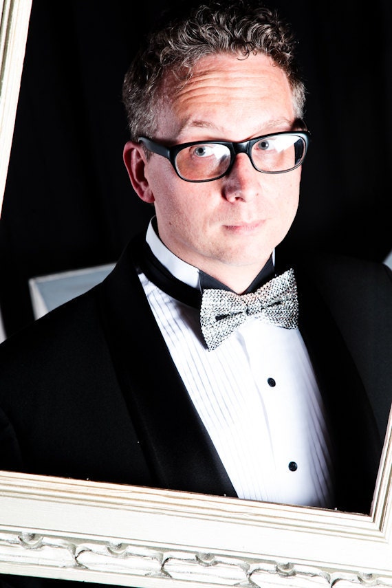 The Crystal Clear Bowtie: Black Bowtie with Swarovski Crystal Rhinestones