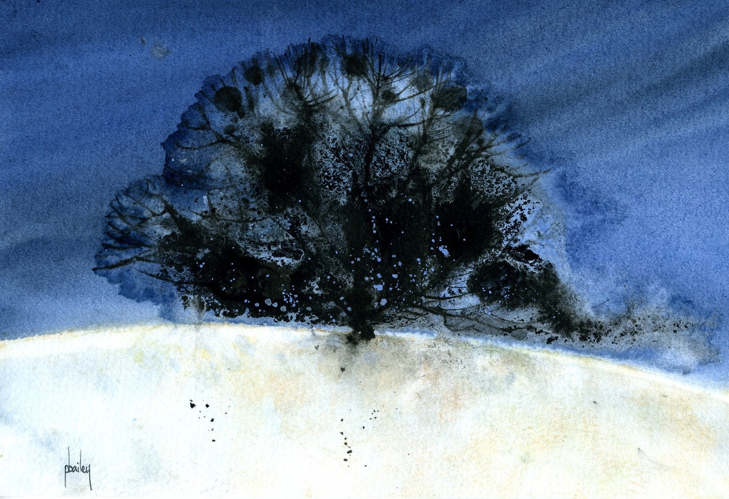 Original watercolour painting - Black oak