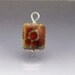Handmade charm pendant lampwork glass bead sterling silver orange sea rocks bead jewelry jewellery Anne Londez SRA OOAK