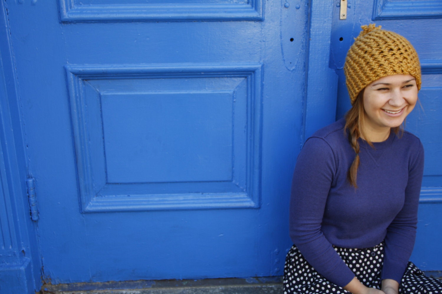 Thick Crocheted Mustard Hat