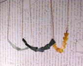 Pennant - Triangle Necklace with Copper Chain & Blue Turquoise Gemstone (last one)