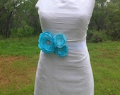 Daria  - Bridal Sash in Light Turquoise Ocean Blue Bouquet Wedding Day Sash Belt... Bridal, Prom, Ball , Portraits....