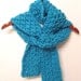 Handknitted Scarf - Long Knit Scarf - Peruvian Highland Wool - Turquoise - Ready to Ship - Last Minute Christmas Gift