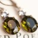 Estate Style Olivene Earrings Vintage Glass Jewels with Clear Swarovski Crystal Rhinestones