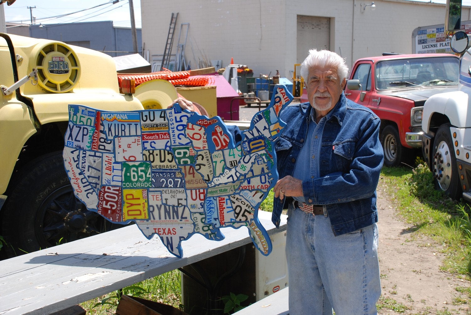 USA Recycled License Plate Map