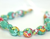 Fabric Teething Necklace, Nursing/Breastfeeding Necklace- Jade Floral