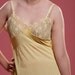 Vintage 1950s Lingerie Yellow Full Slip Lace Bridal Trousseau 1960s Honeymoon Fashions