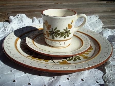 Cup Saucer and Plate Stangl Golden Blossom 3 piece set