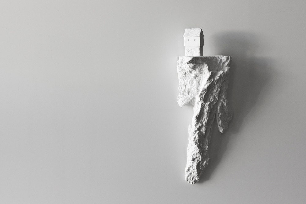 forest shelf with faroe islands architectural sculpture