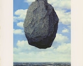 The Castles Of The Pyrenees, Rene Magritte, Antique Print, USA, 1972
