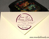 Quirky Wine Stain Custom Personalized Return Address Stamp