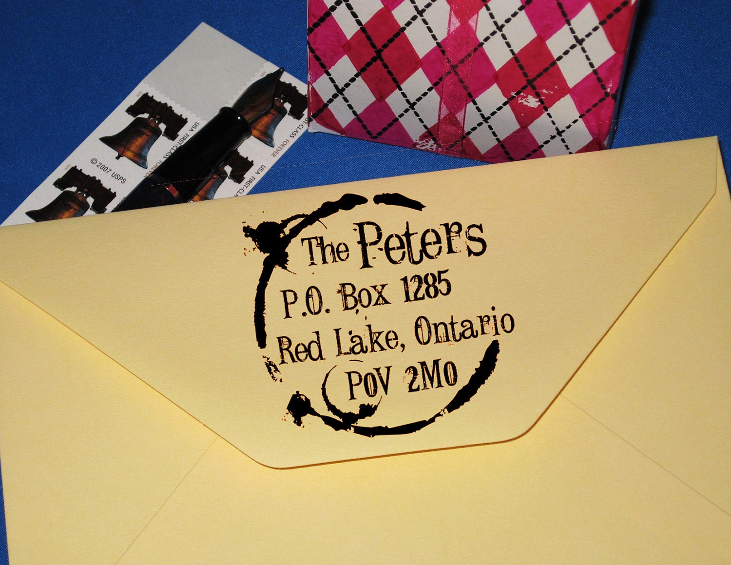 Return Address Custom Personalized Quirky Coffee Stain Stamp