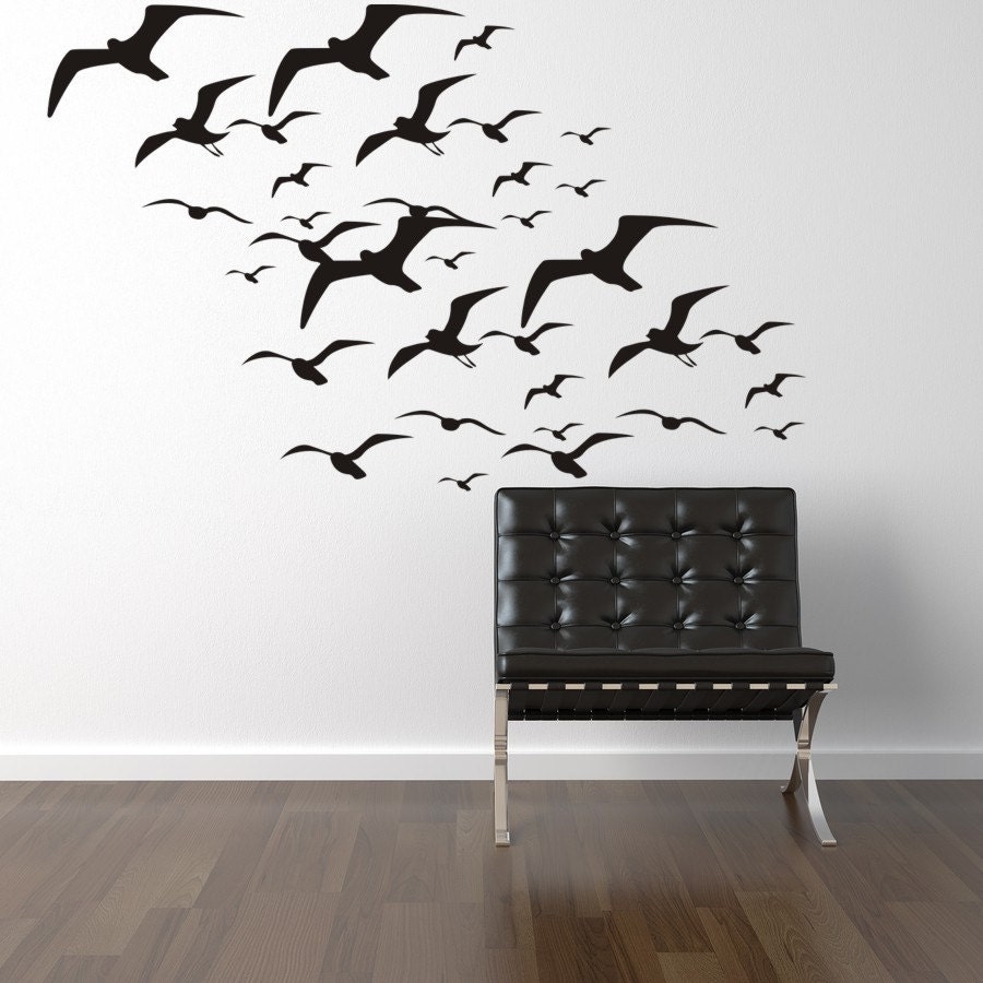 Vinyl Wall Decal Birds // Seagulls// Flying