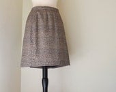 Navy Blue Ethnic Print Mini Wrap Skirt Small Vintage Early 90s