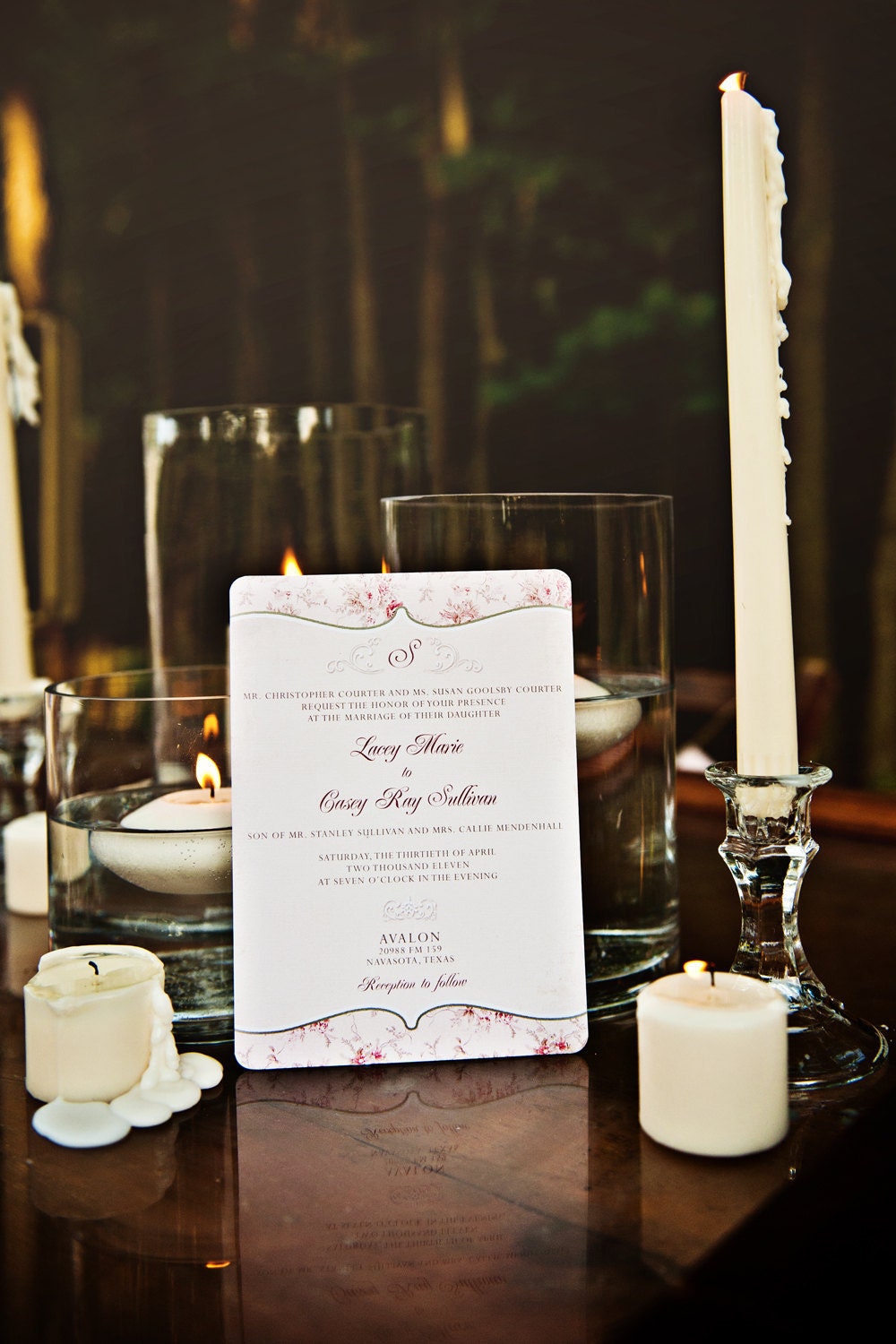 Shabby Chic Wedding Invitations - Floral Vintage Garden - DEPOSIT