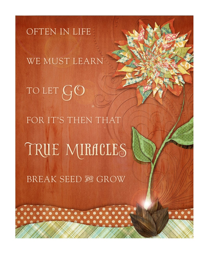 Let Go / True Miracles - 8x10 - Inspirational Art Print