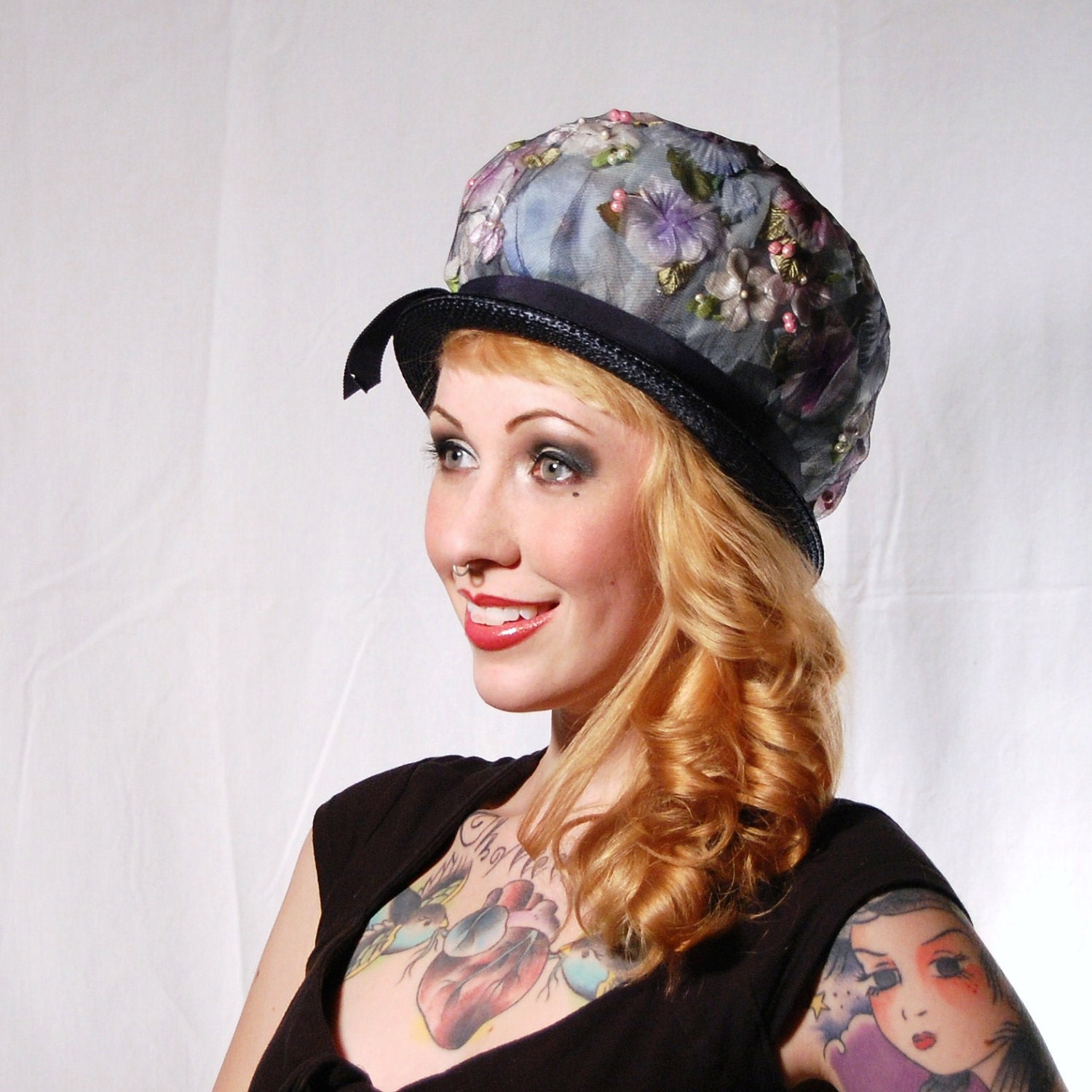 Vintage Floral Hat by Angel Designs