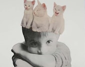 Print of Original Collage, This is how Tommy Sees, frighten
