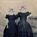 Cat Art Print, Mixed Media Collage Print, Kitten Girls, 8x10 Alterered Civil War Portrait of Two Sisters, frighten