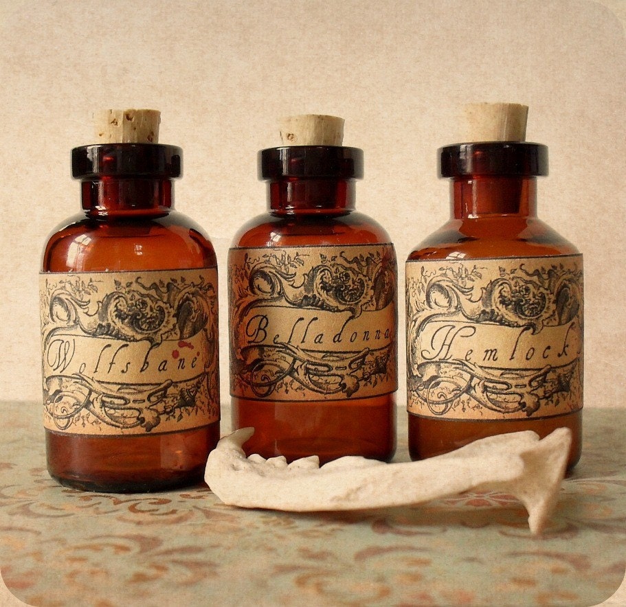 Tiny Toxins - 3 Vials (Wolfsbane, Belladonna, Hemlock)