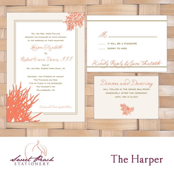 Coral Reef Beach Themed Invitations - The Harper Suite