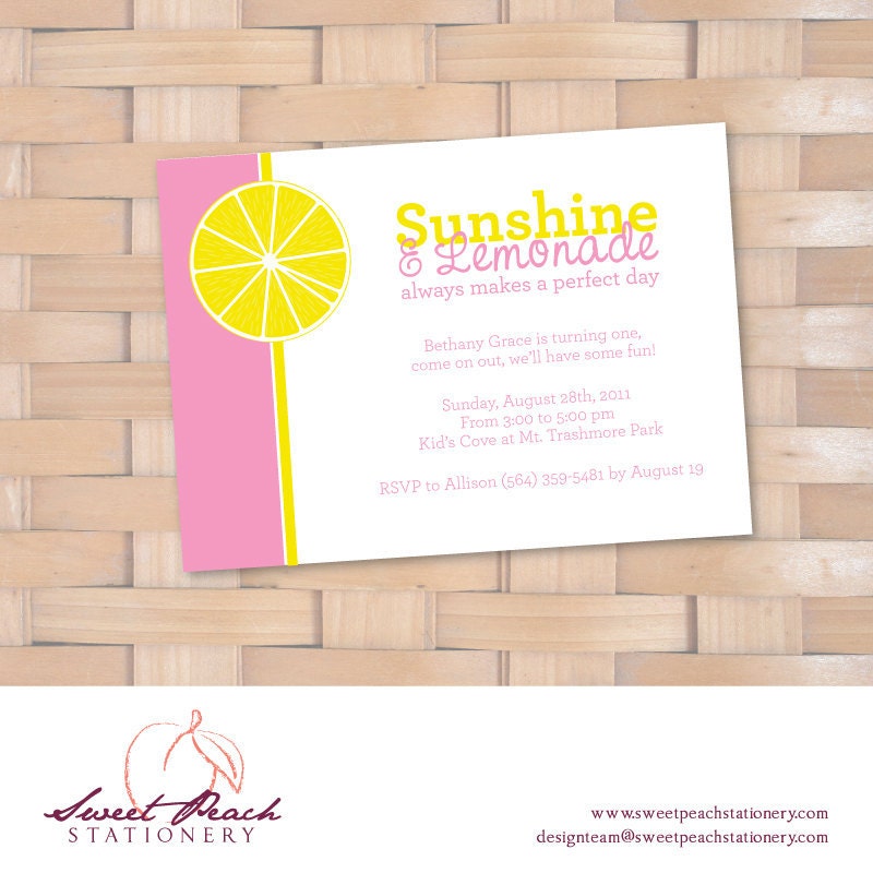 Sunshine & Lemonade Birthday Invitation