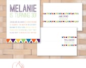 30th Birthday Party Invitation - Bright, Cheery and Colorful