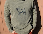 Pug Hoodie, Dog Sweater, Men's Pullover, XS-XXL