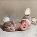 Baby Bunny Hat and Diaper Cover Crochet Set-Perfect for Newborn Photo Prop, Easter or Halloween costume