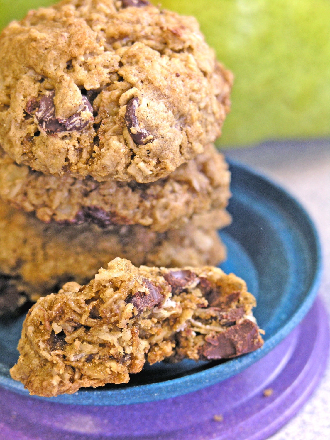 Coconut Oat Chocolate Chip Vegan Cookie Oatmeal Rounds Dozen