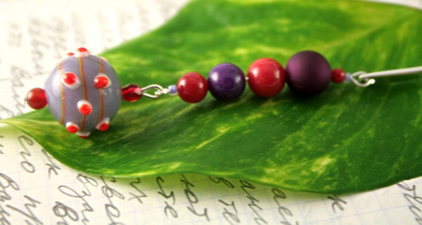 Morning Star bead bookmark, silver-plated