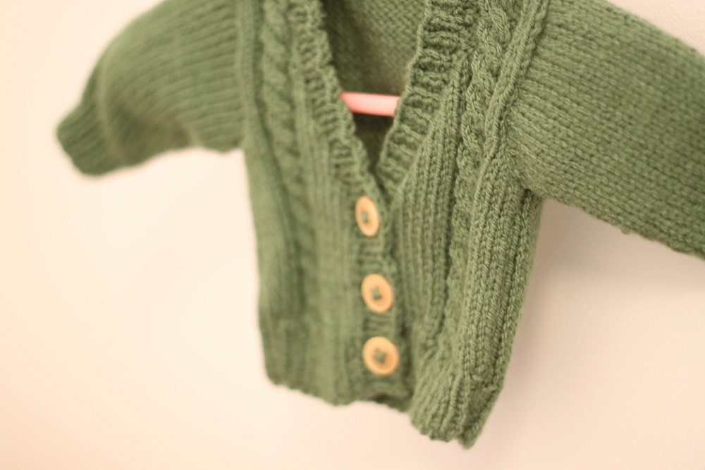 Knitted Baby Cable Knit Cardigan: 7 colours available