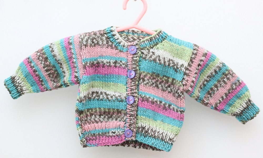 Knitted Baby Round Neck Cardigan: 7 colours available
