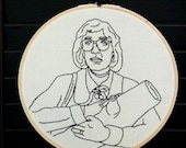 The Log Lady Twin Peaks Embroidered Art.