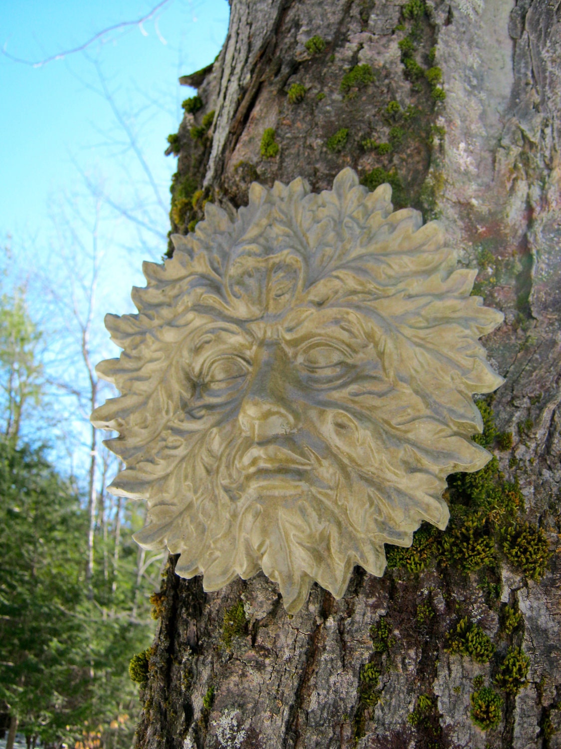Garden Green Man, Concrete, Cement  Face